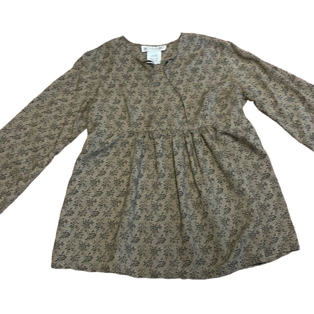 Vintage Motherhood Boho Maternity Top, Neutral, Soft, tan, Small